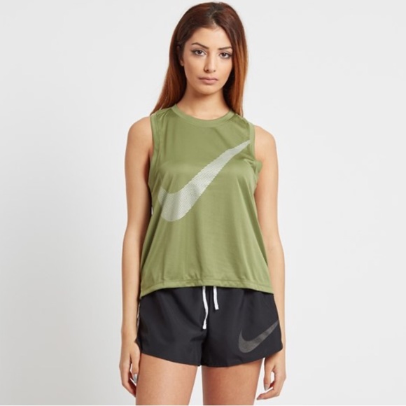 Nike Tops - Nike Dri Fit running Tank City Core Top S green